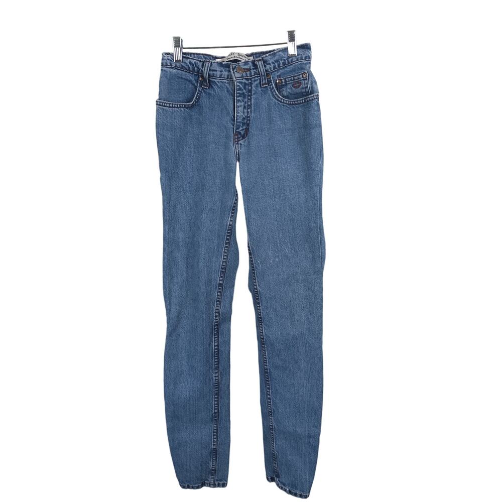 Harley-Davidson Straight‎ Leg Jeans Womens 24" Blue Biker High Rise Denim